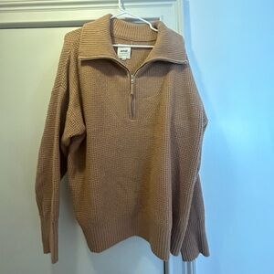 Aerie Tan Sweater Half-Zip